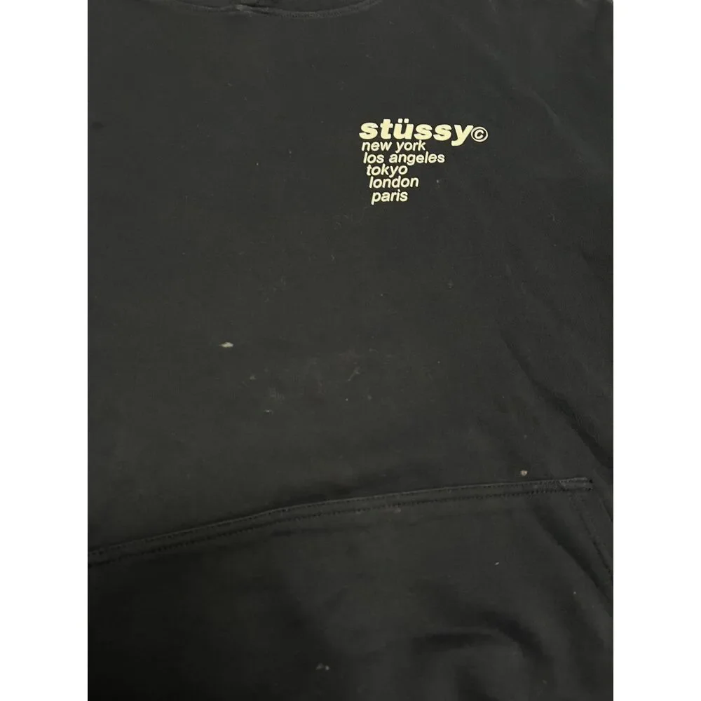 Stussy International Strawberry Double Sided Navy Hoodie Size Large - Picture 5 of 6